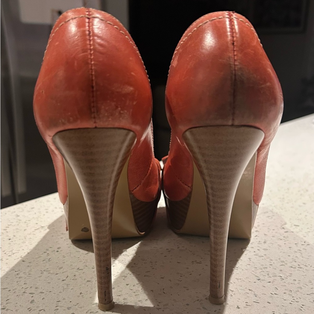 Gabriella Rocha Red Leather High Heels - Picture 6 of 9